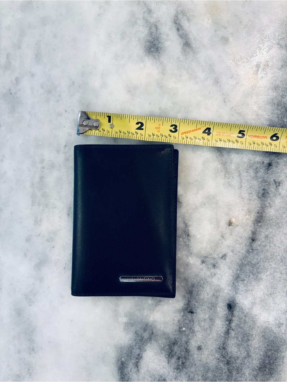 Valentino Black Leather Bi-Fold Card Wallet